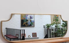 Vintage Italian Brass Framed Mirror with Horizontal Aspect 'circa 1950s', Large