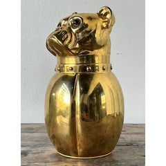 Vintage Italian Brass Frenchie Wine Cooler