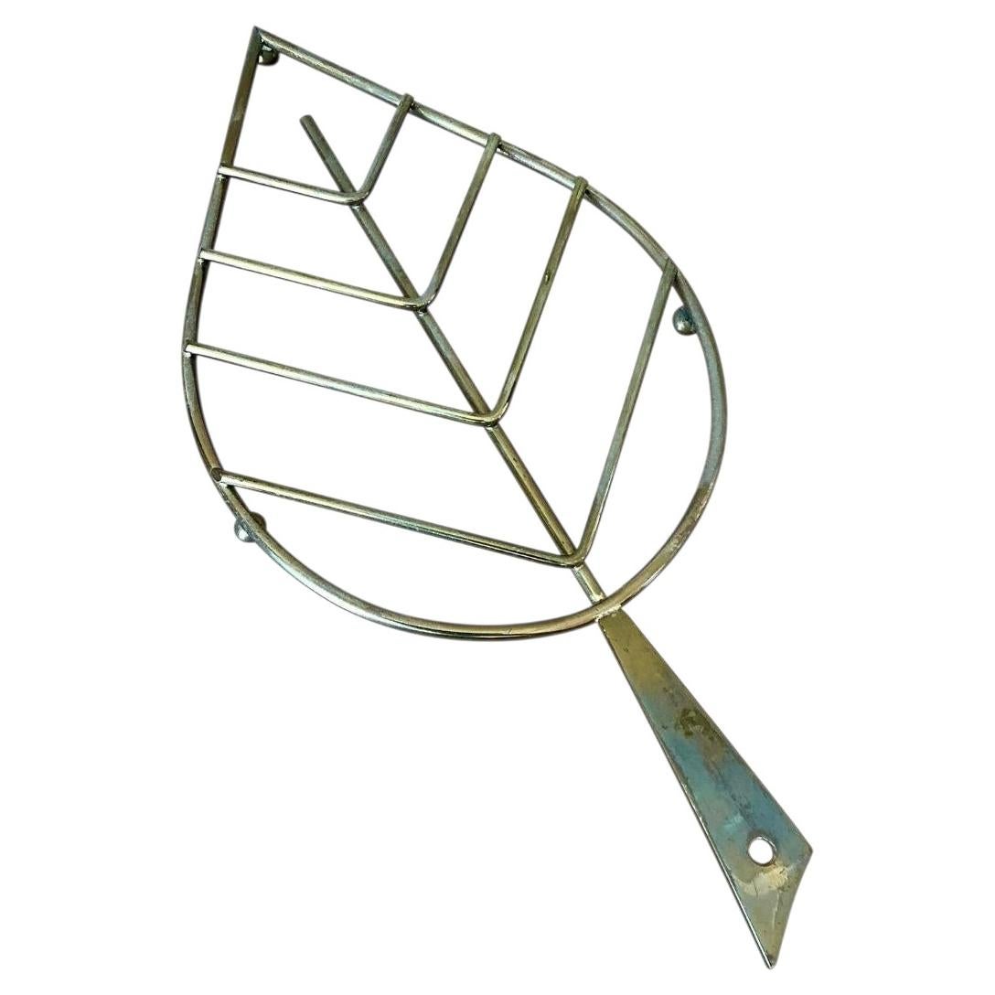 Vintage Italian Brass Leaf Trivet