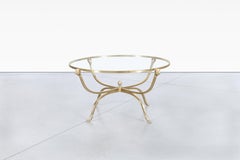 Vintage Italian Brass Lion Heads Coffee Table