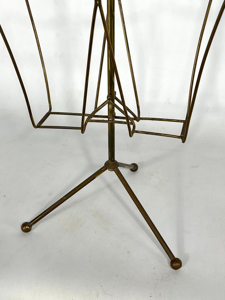 Vintage Italian Brass Magazine Rack from 50s For Sale at 1stDibs
