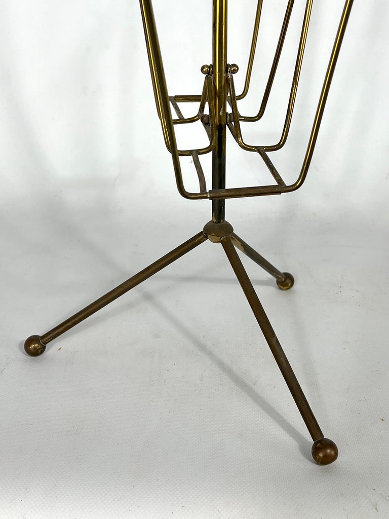 Vintage Italian Brass Magazine Rack from 50s For Sale at 1stDibs