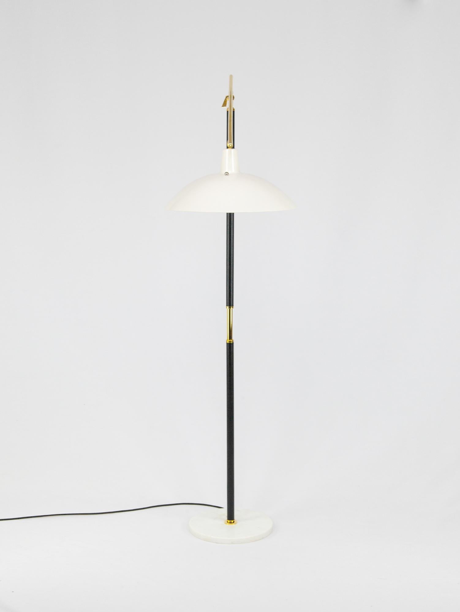Vintage Italian Brass & Marble Floor Lamp, Black, 1950s  2