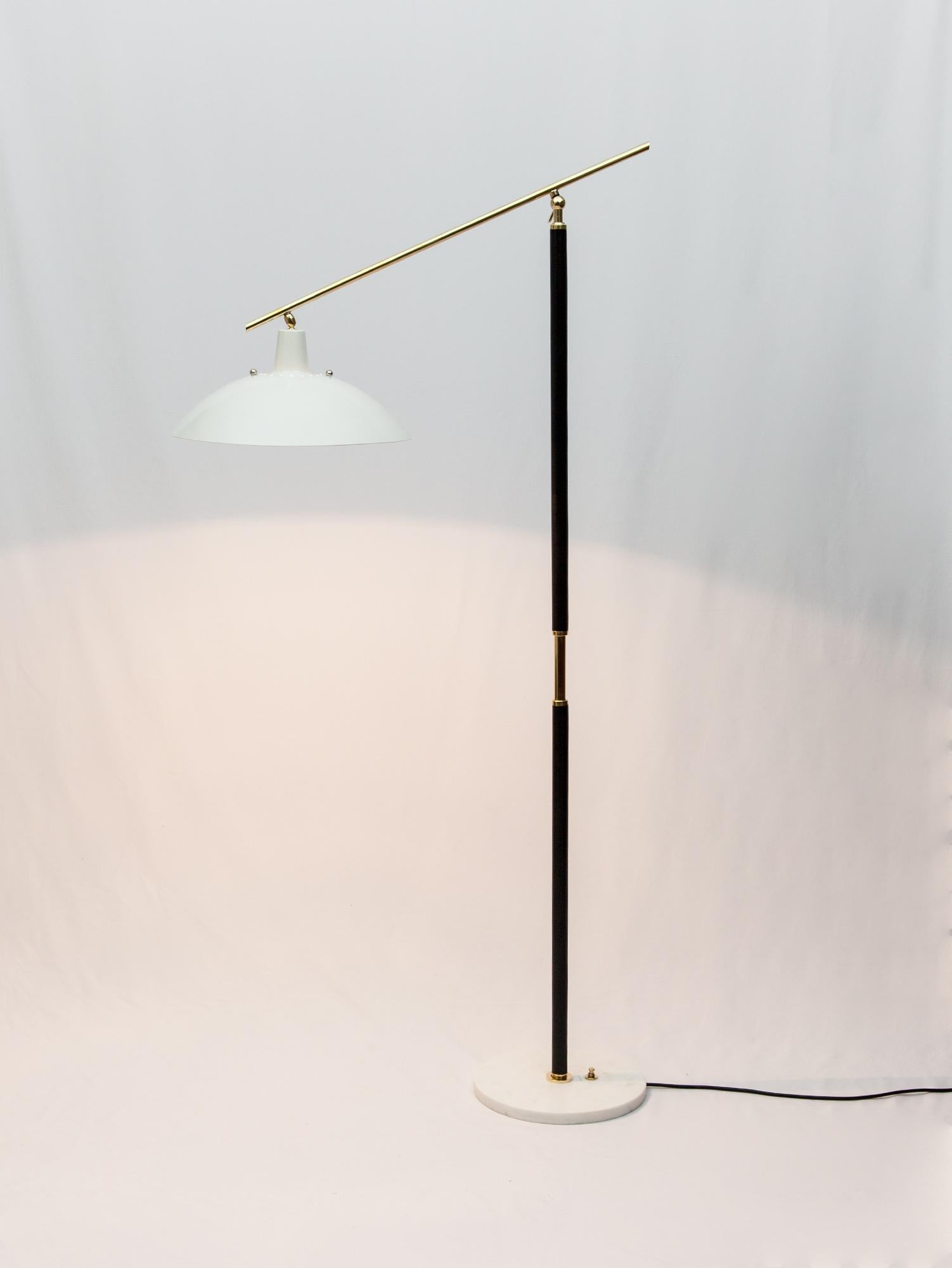 Vintage Italian Brass & Marble Floor Lamp, Black, 1950s  3