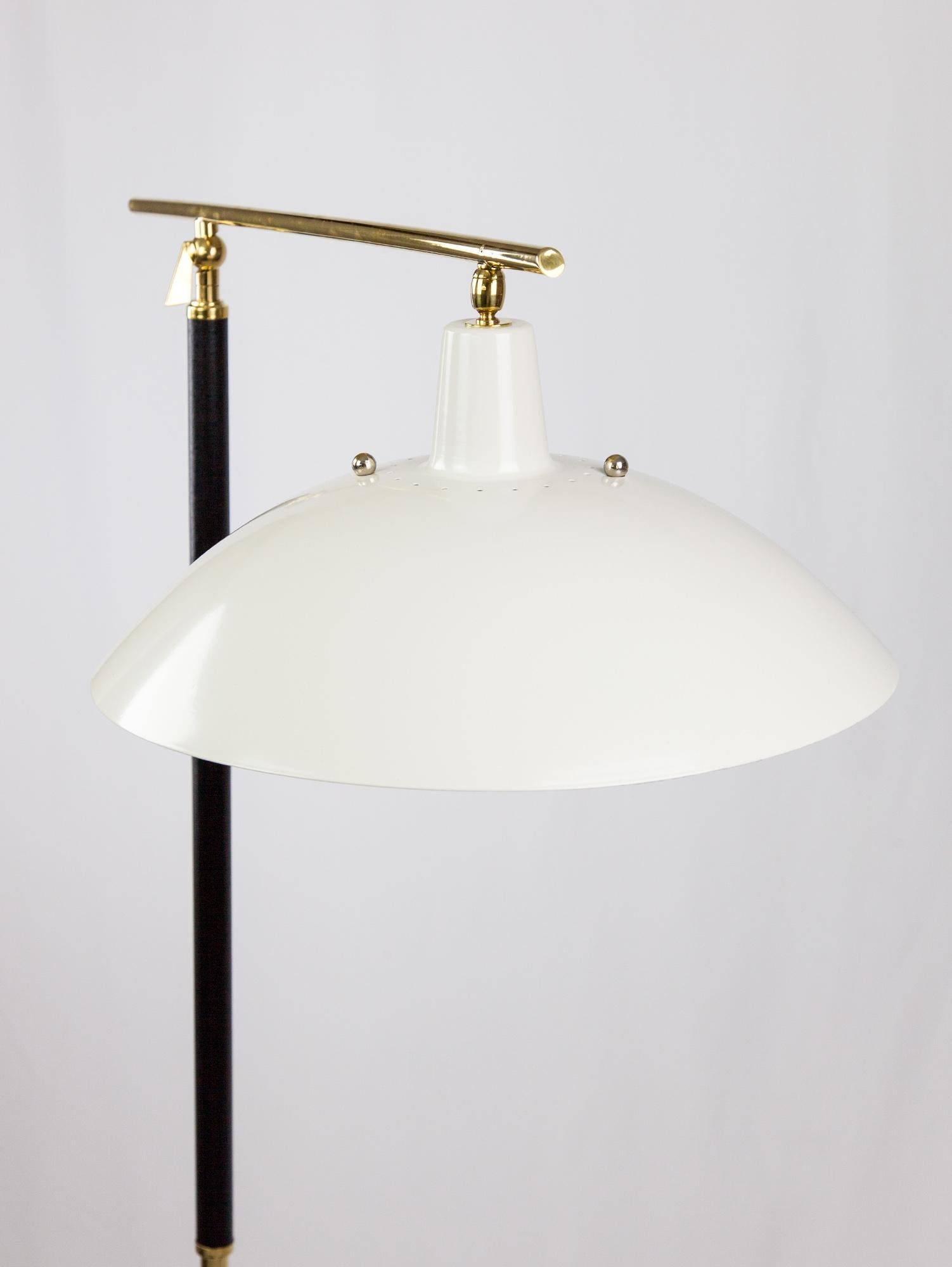 Vintage Italian Brass & Marble Floor Lamp, Black, 1950s  4