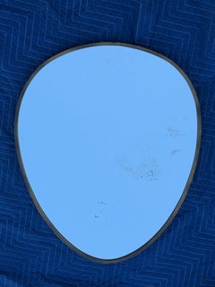 Vintage Italian Brass Mirror Egg Shape Brass ca' 1970's