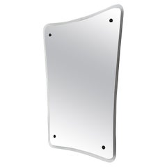 Vintage Italian Brass Mirror in the Manner of Gio Ponti, Italy, 1950
s