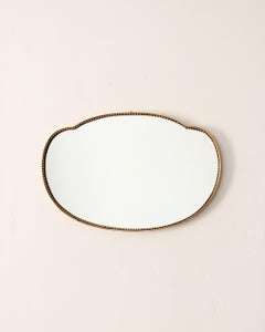 Vintage Italian Brass Mirror, Italy, 1950's Organic Wall Mirror