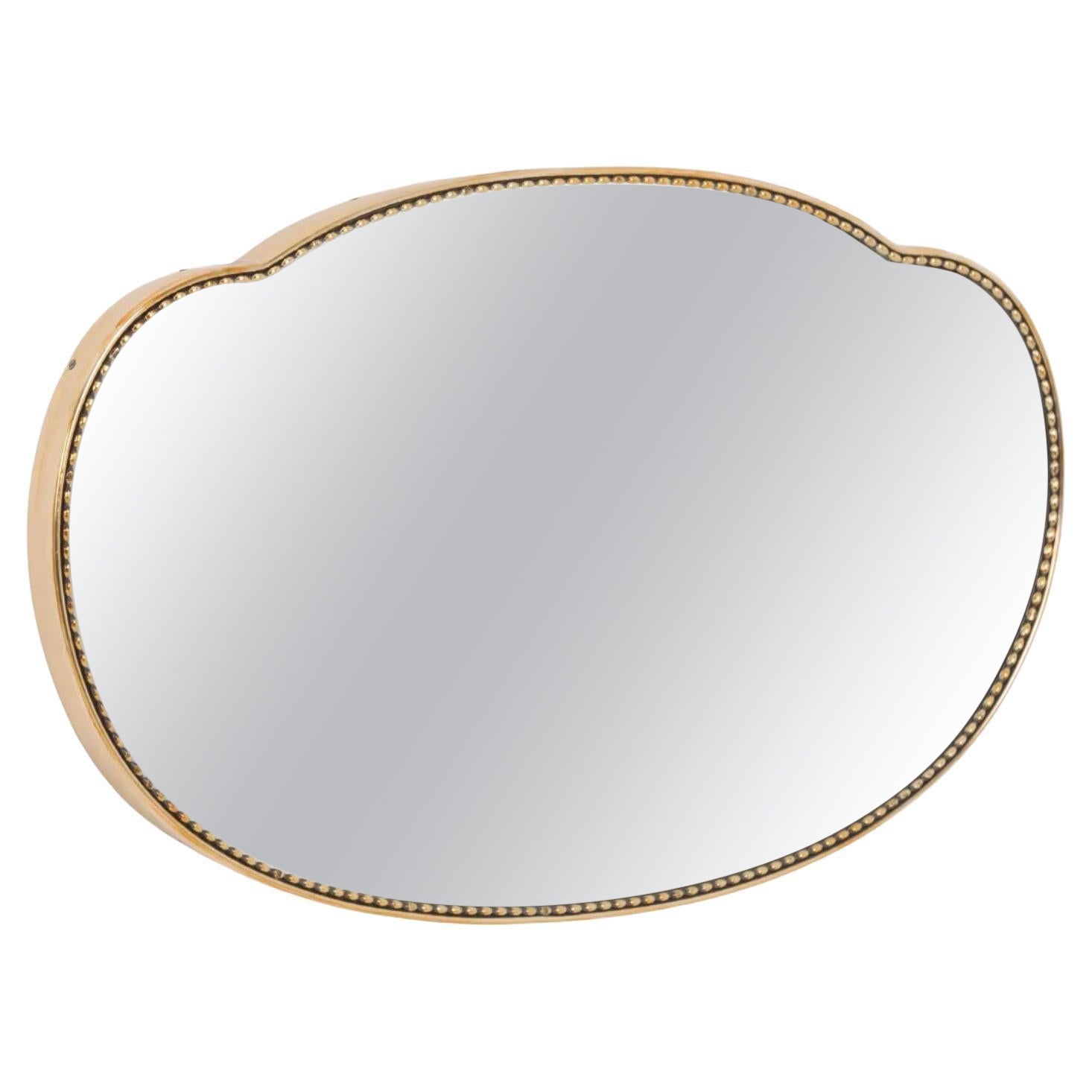 Vintage Italian Brass Mirror, Italy, 1950's Organic Wall Mirror