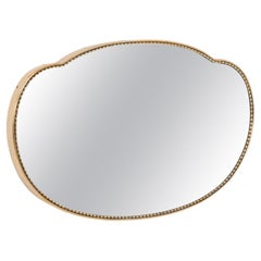 Vintage Italian Brass Mirror, Italy, 1950's Organic Wall Mirror