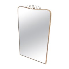 Vintage Italian Brass Mirror, Italy, 1960s Organic Wall Mirror