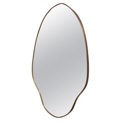 Vintage Italian brass mirror with fluid shapes