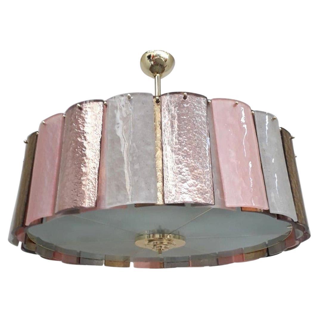 Vintage Italian Brass & Murano Glass Chandelier