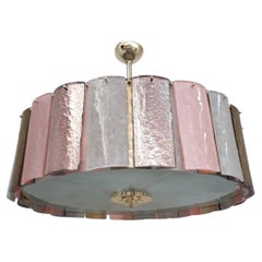 Vintage Italian Brass & Murano Glass Chandelier