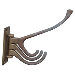 Retro Italian Brass Nautical Marine 4 Prong Swivel Coat Hat Hook Italy 5"