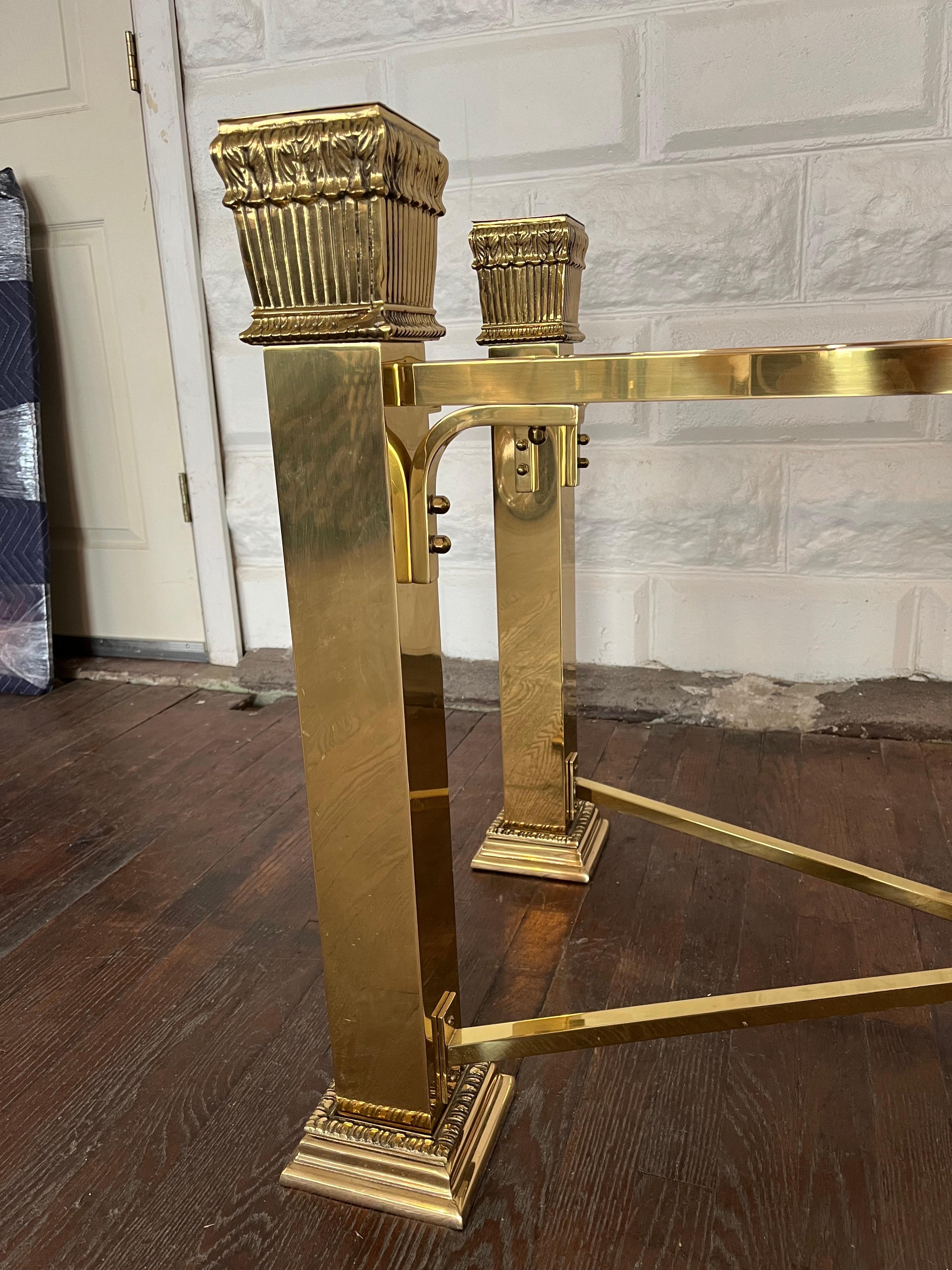 Vintage Italian Brass Neoclassical Dining Table Base In Good Condition For Sale In W Allenhurst, NJ