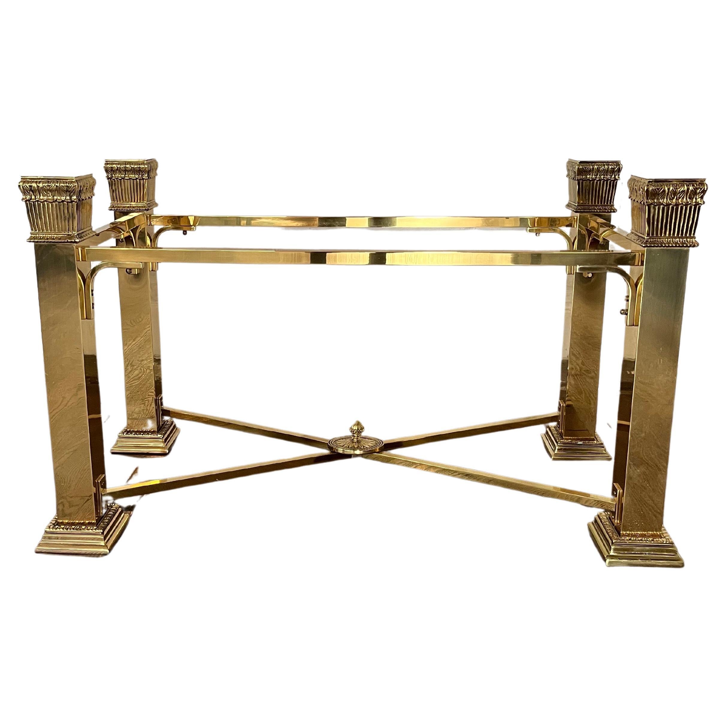 Vintage Italian Brass Neoclassical Dining Table Base For Sale