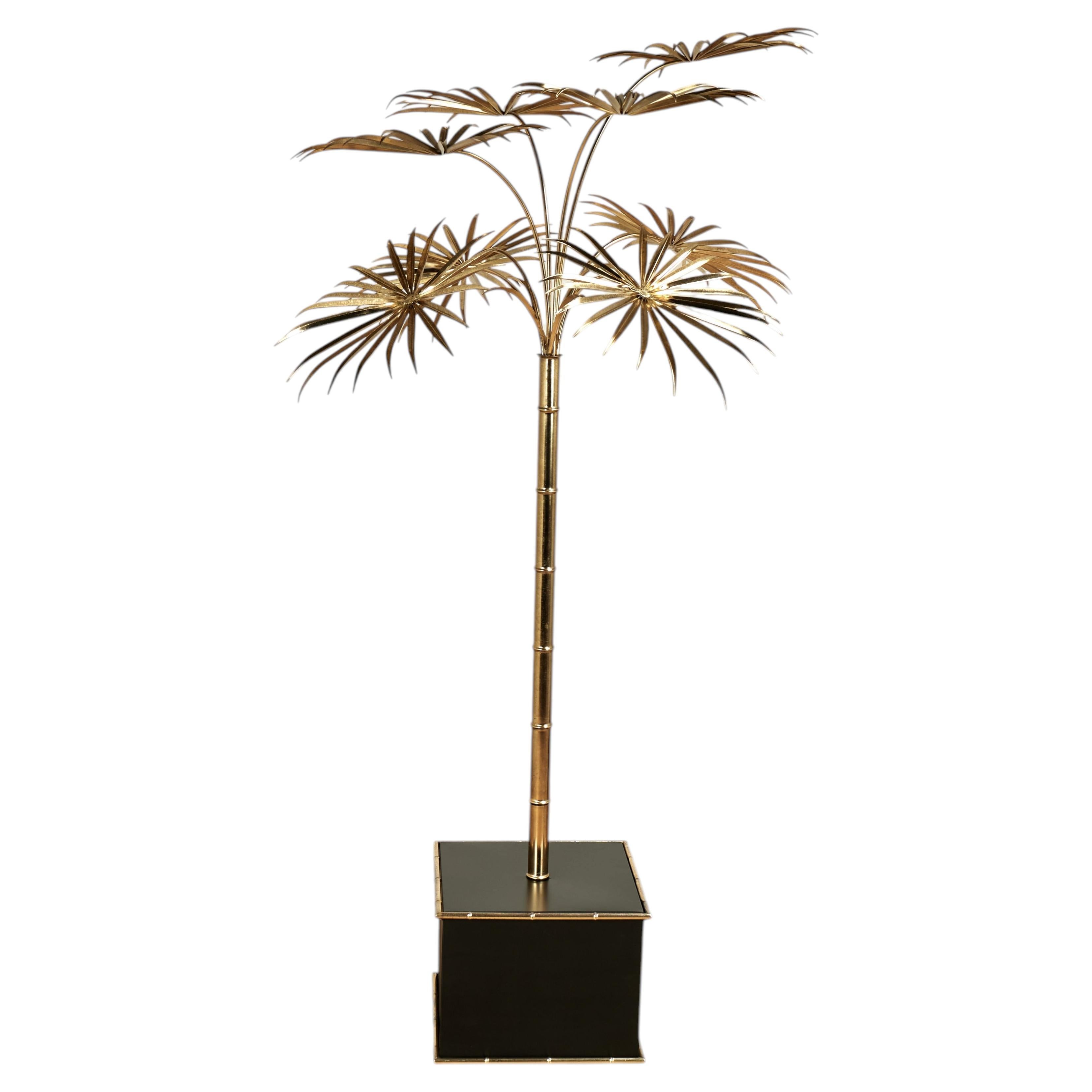 Vintage Italian Brass Palm Tree Sculpture