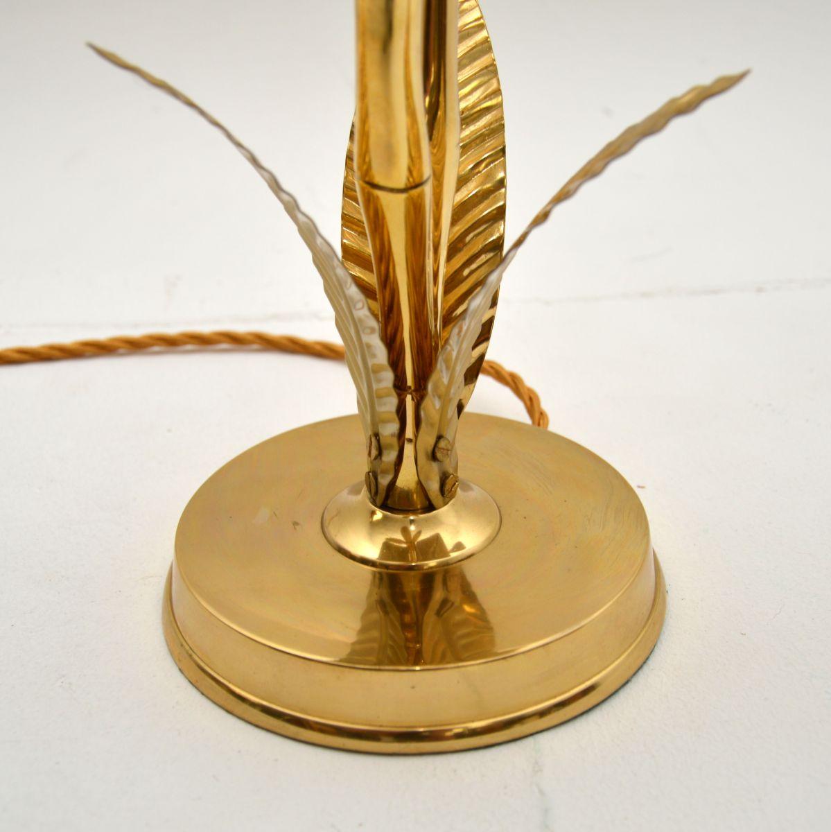 Vintage Italian Brass Palm Tree Table Lamp For Sale 4