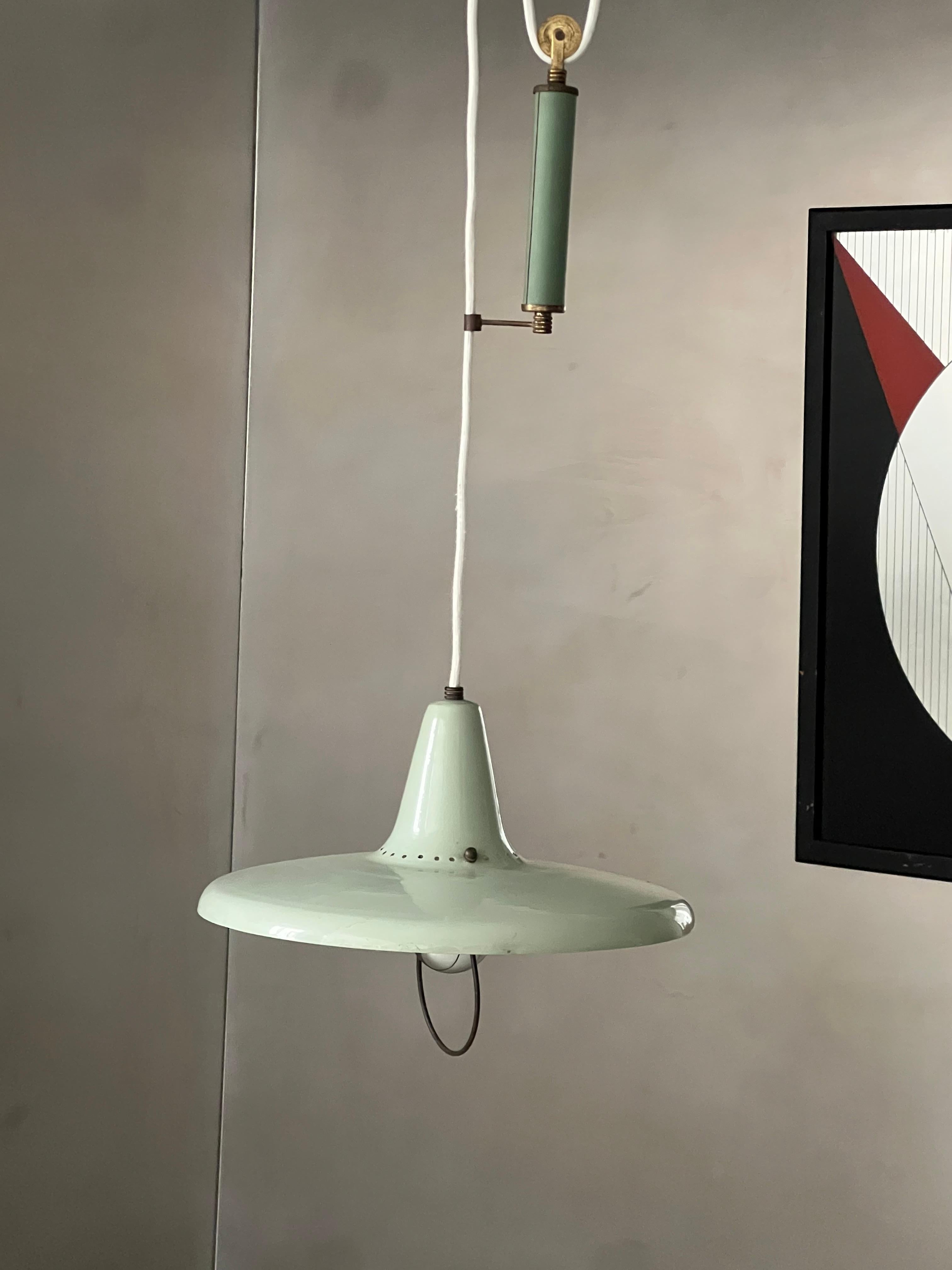 Lámpara colgante vintage italiana de latón, Gaetano Sciolari para Stilnovo Made in Italy en venta 1