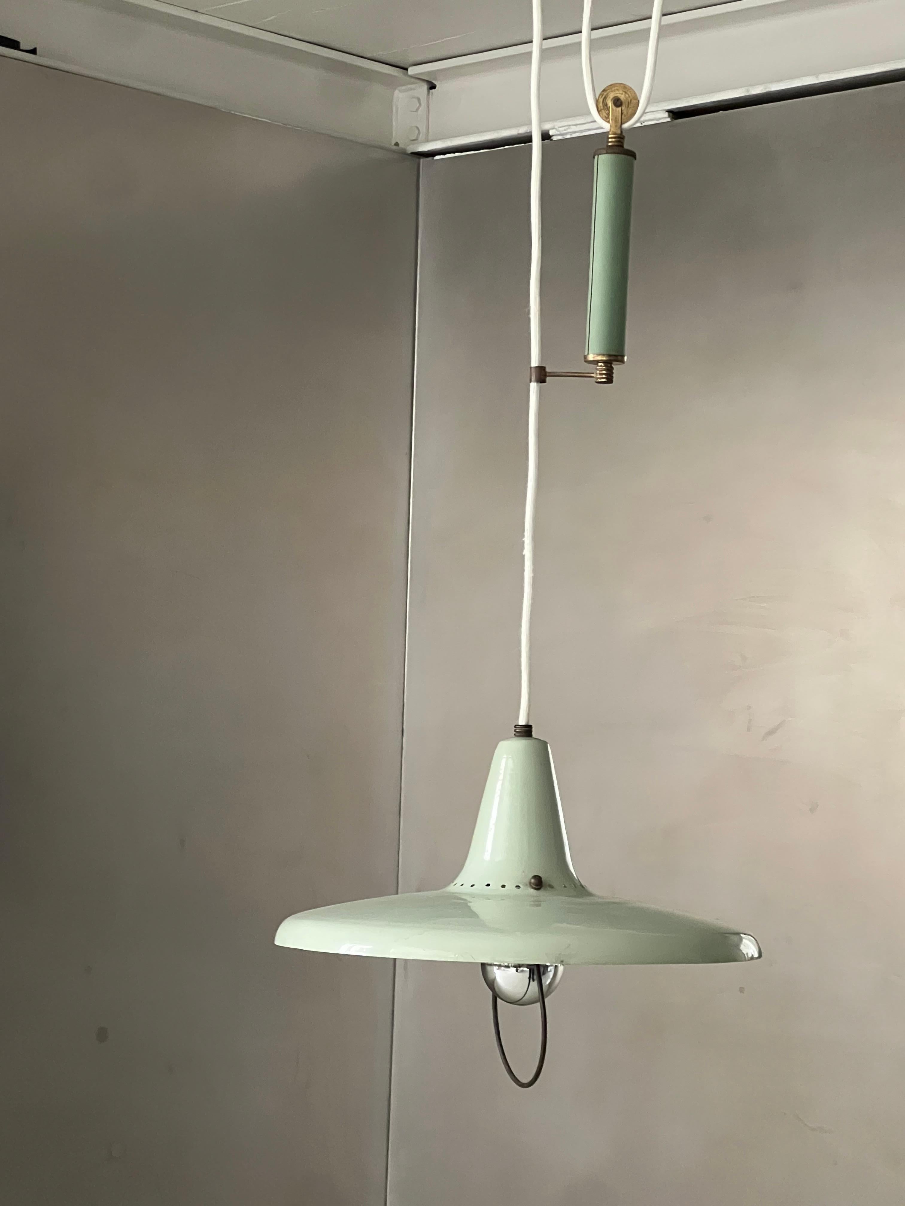 Lámpara colgante vintage italiana de latón, Gaetano Sciolari para Stilnovo Made in Italy en venta 2