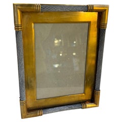 Vintage Italian Brass Photo Frame with Steel Cable Detail, 1970s