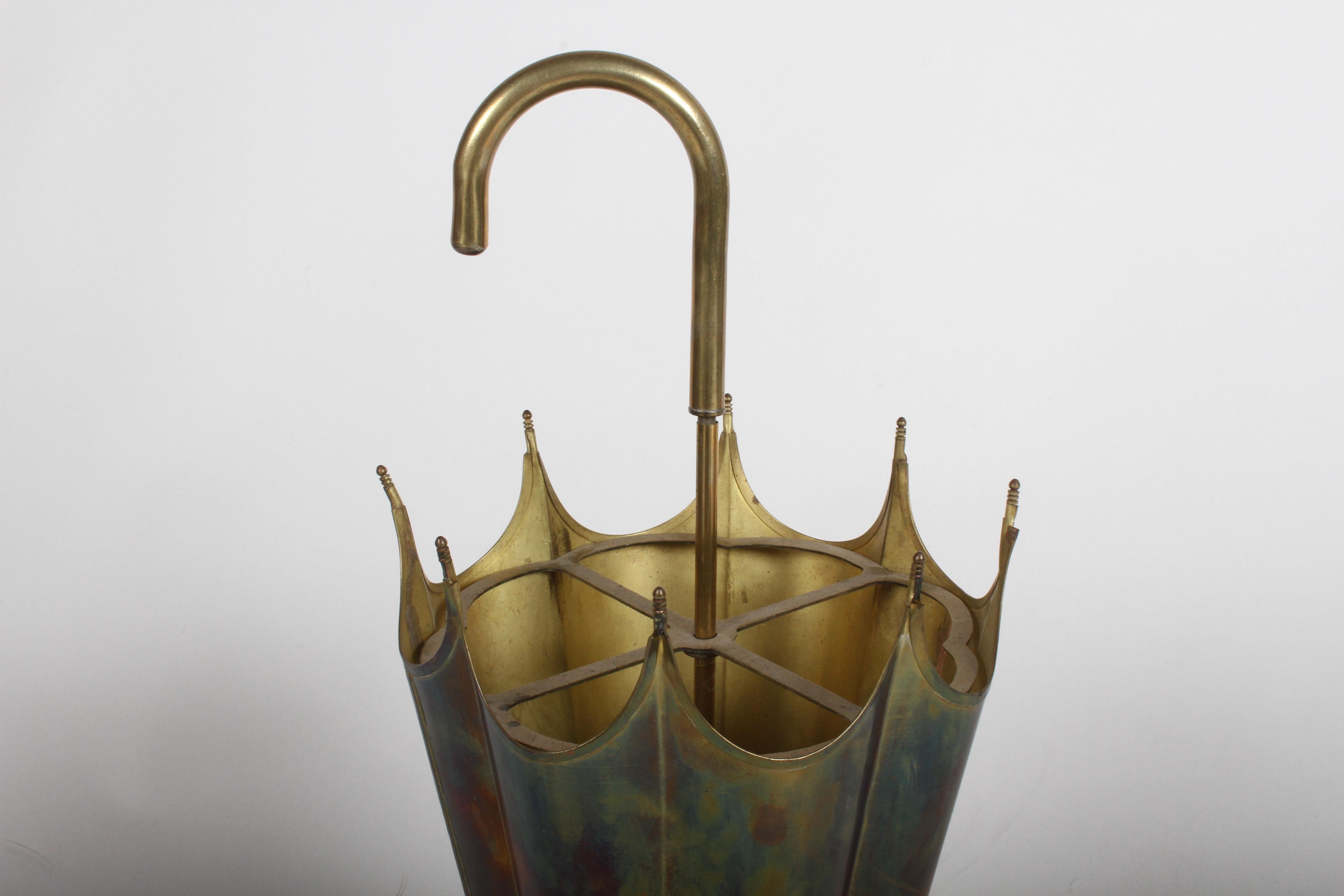 vintage brass umbrella stand