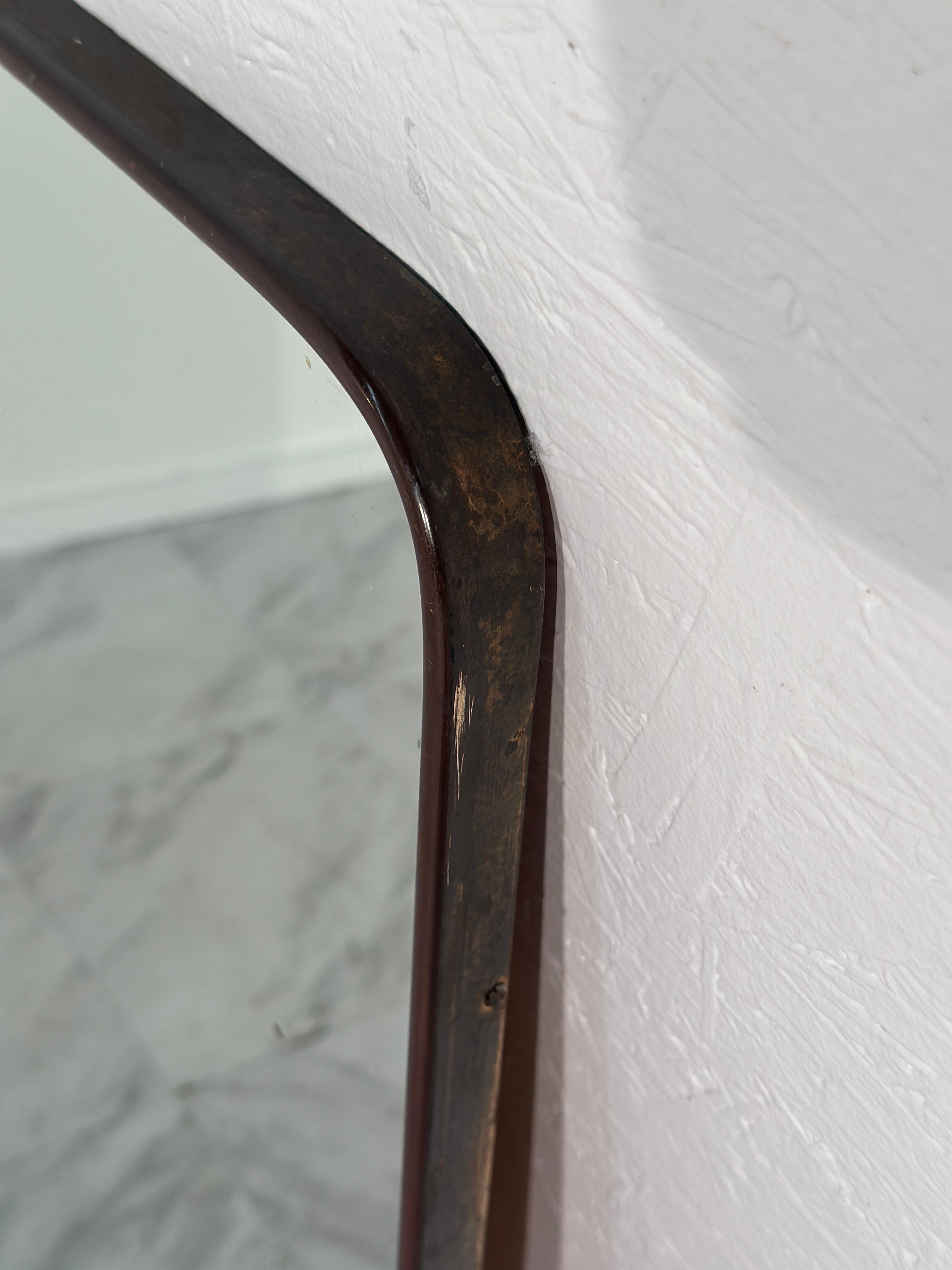 Mid-Century Modern Vintage Italian Brass Wall Mirror 1960s