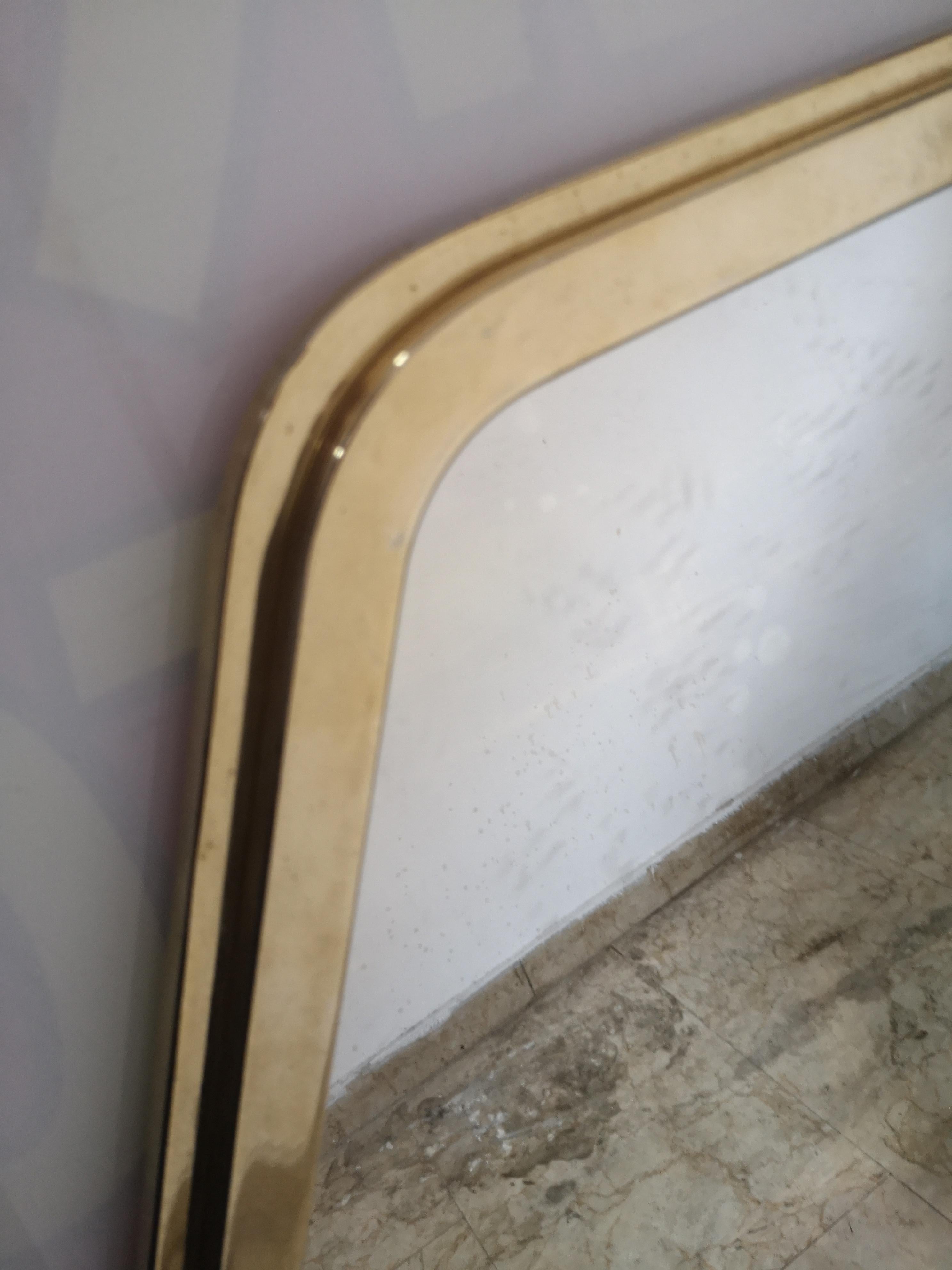 Vintage Italian brass wall mirror from the 80s In Good Condition For Sale In Catania, IT