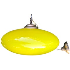 Vintage Italian Bright Yellow Glass Pendant