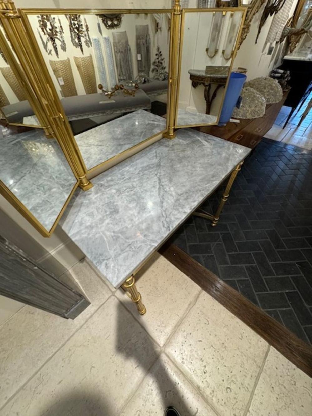 Italienischer Waschtisch aus Bronze und Marmor im Vintage-Stil 1