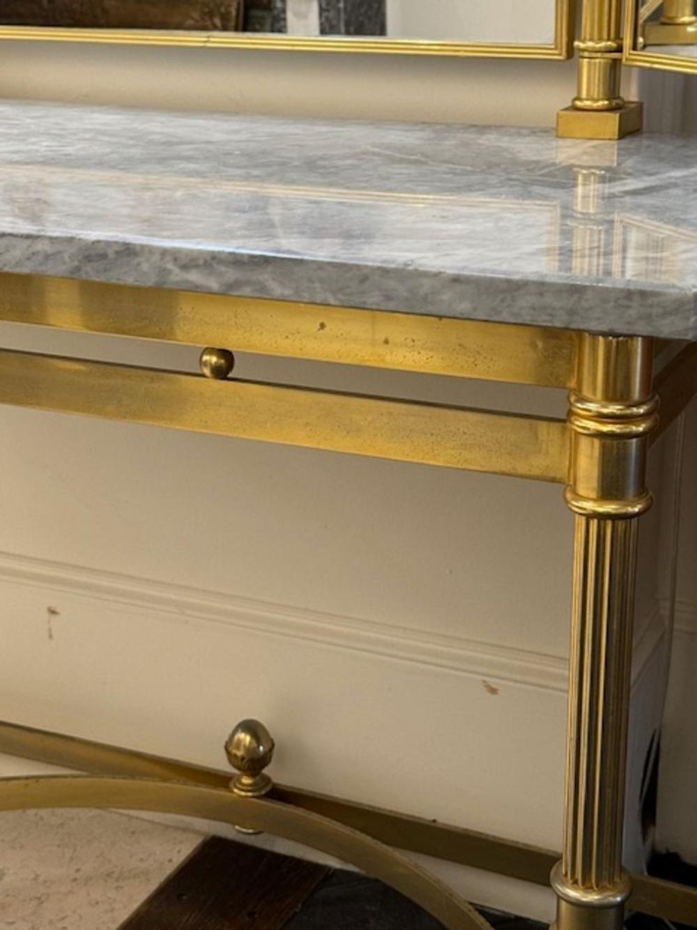 Italienischer Waschtisch aus Bronze und Marmor im Vintage-Stil 2