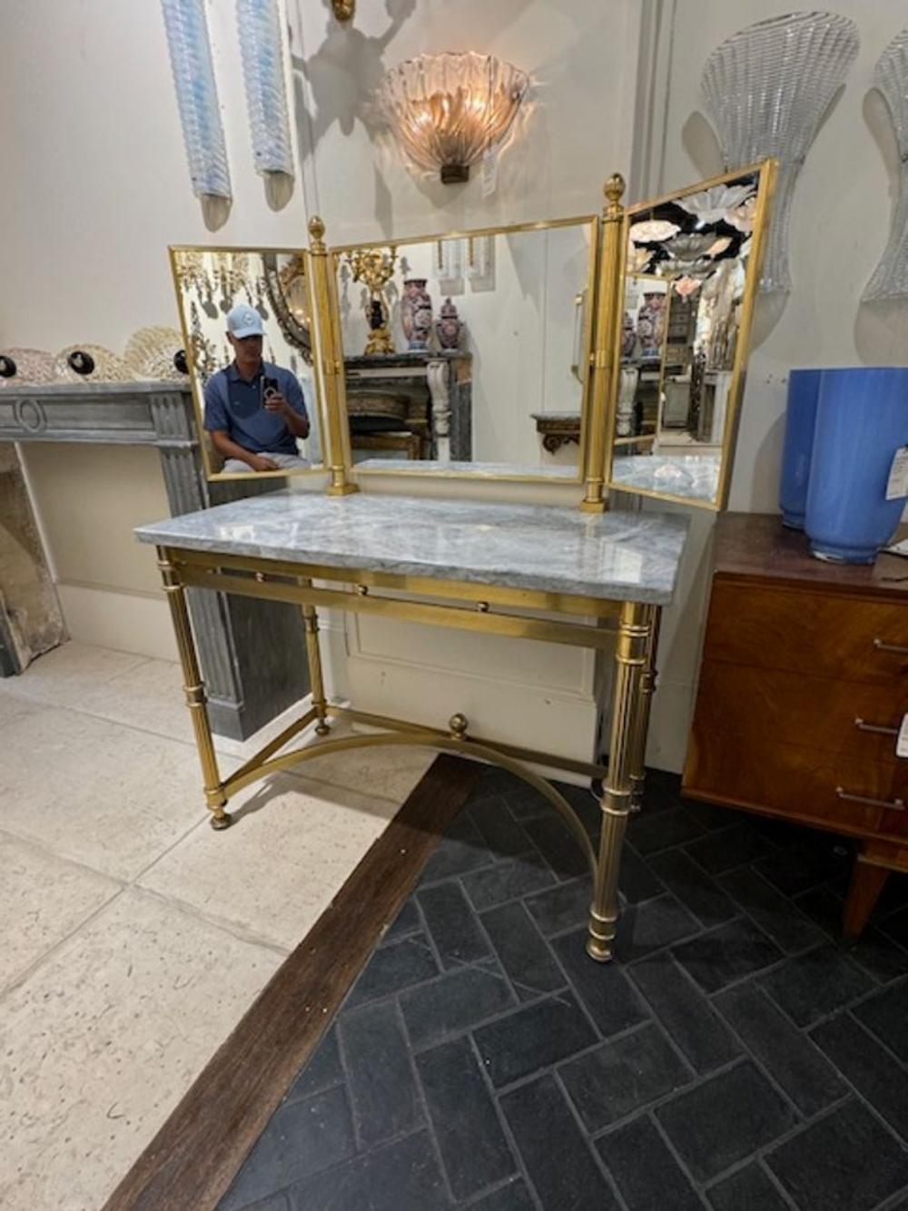 Italienischer Waschtisch aus Bronze und Marmor im Vintage-Stil 4