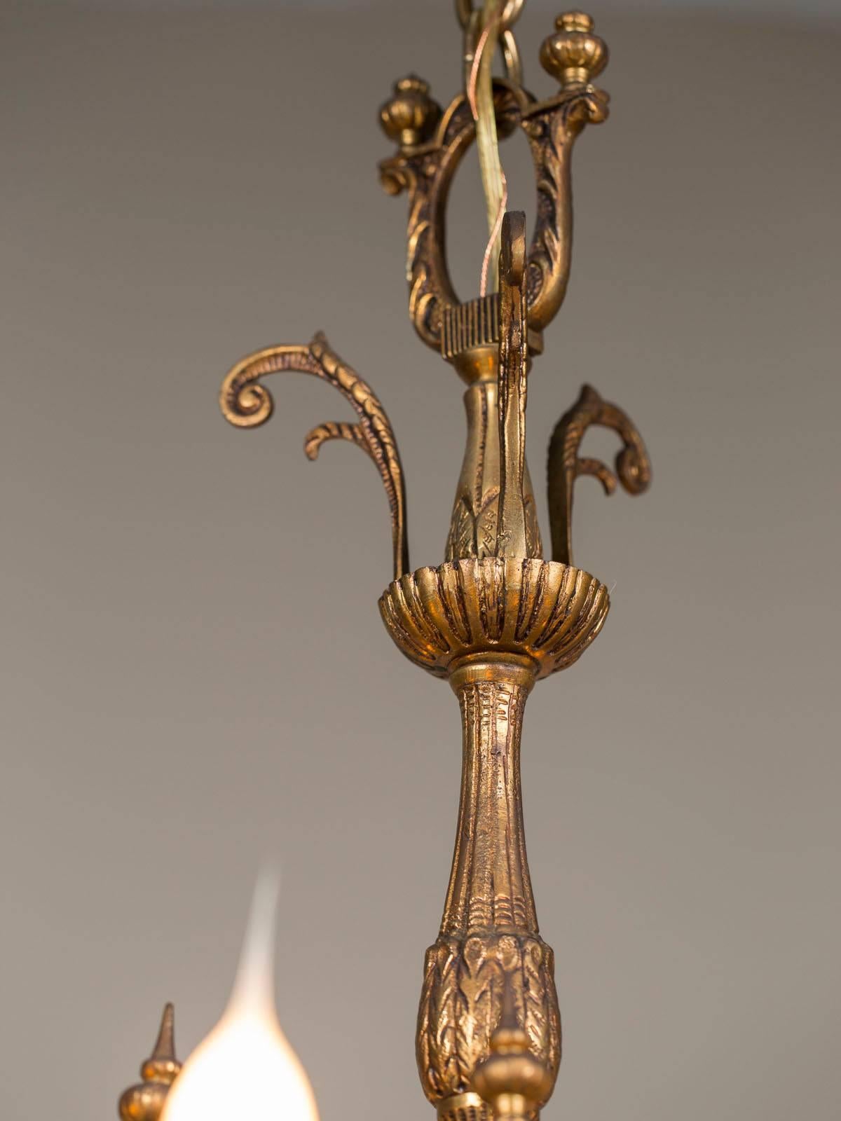 Vintage Italian Bronze Art Nouveau Two-Tier Twelve-Light Chandelier, Italy For Sale 4