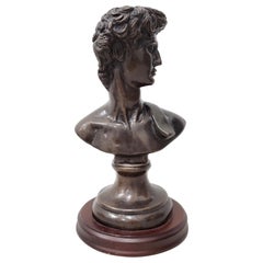 Vintage Italian Bronze Bust of David Mid Century