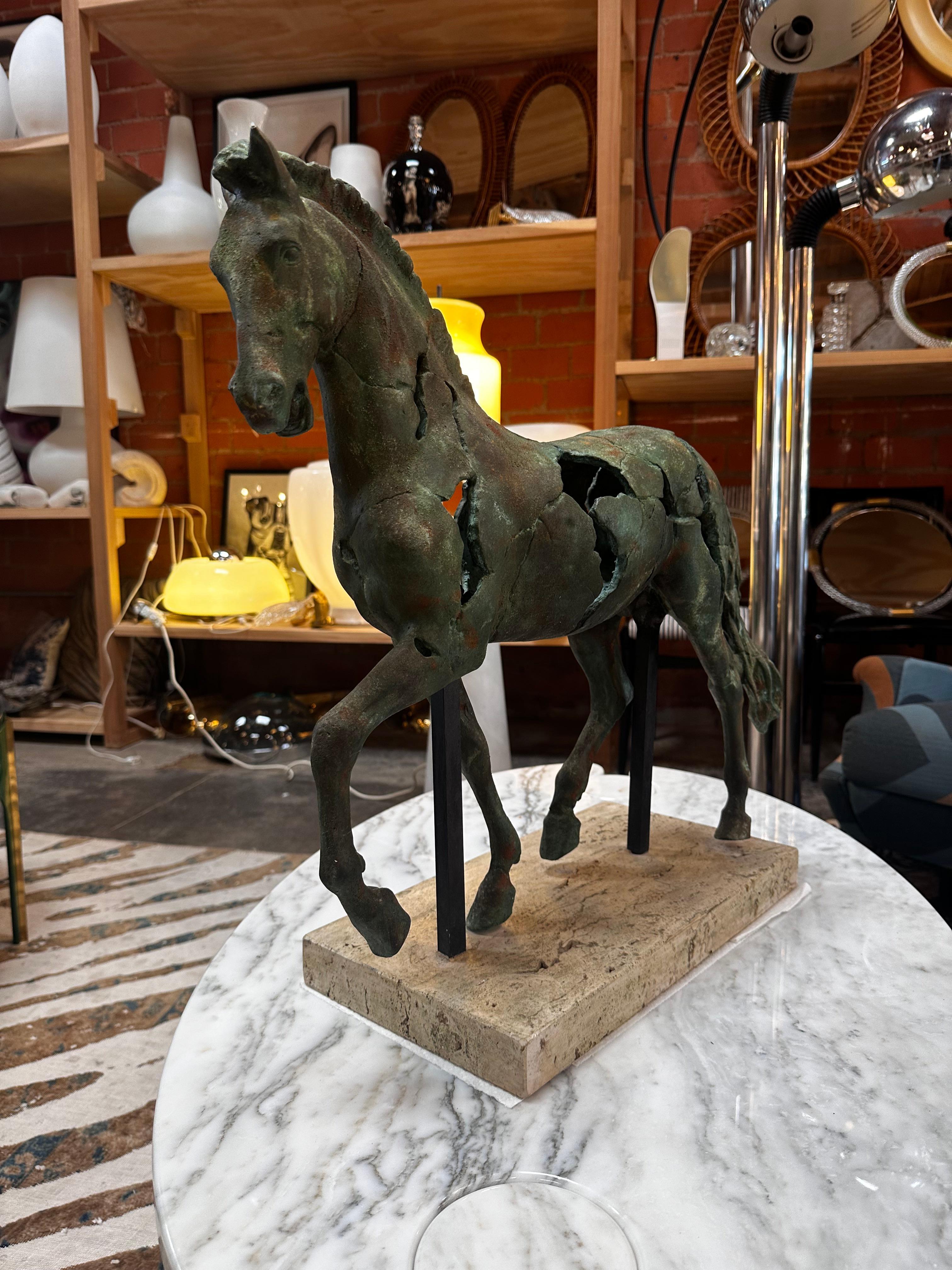 Mid-Century Modern Vintage Italian Bronze Horse Sculpture 1960s