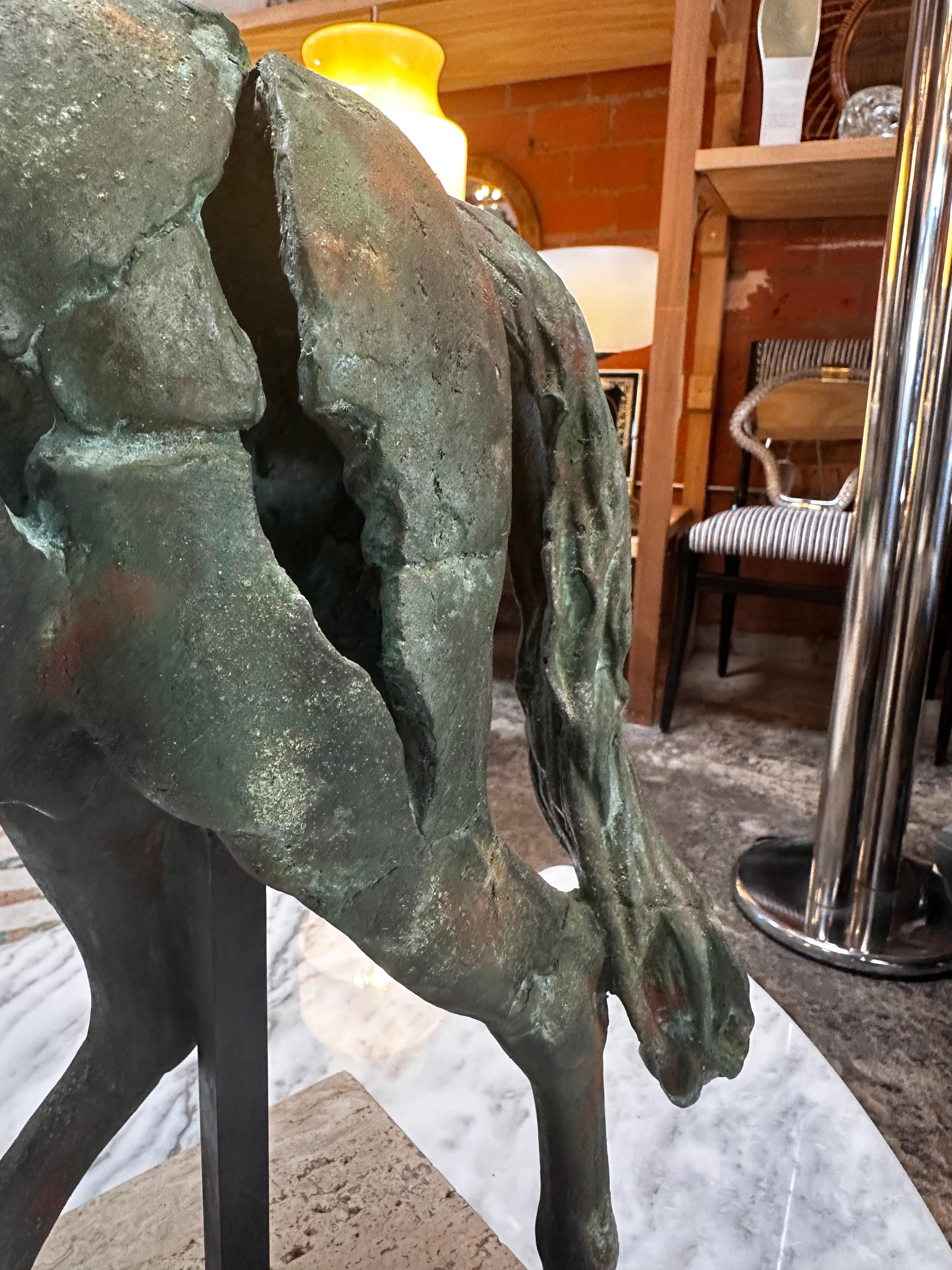 Vintage Italian Bronze Horse Sculpture 1960s In Good Condition In Los Angeles, CA