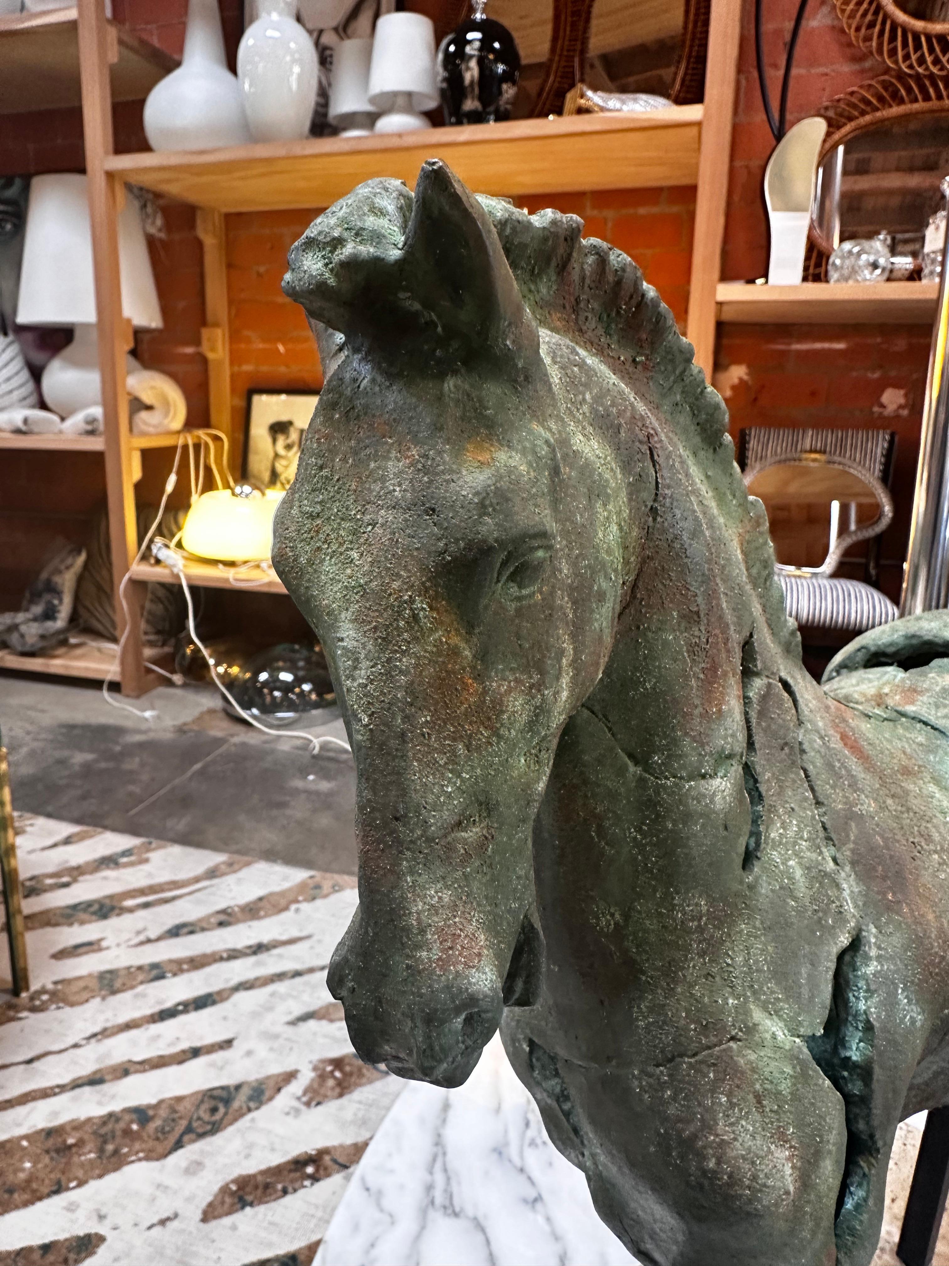 Vintage Italian Bronze Horse Sculpture 1960s 1