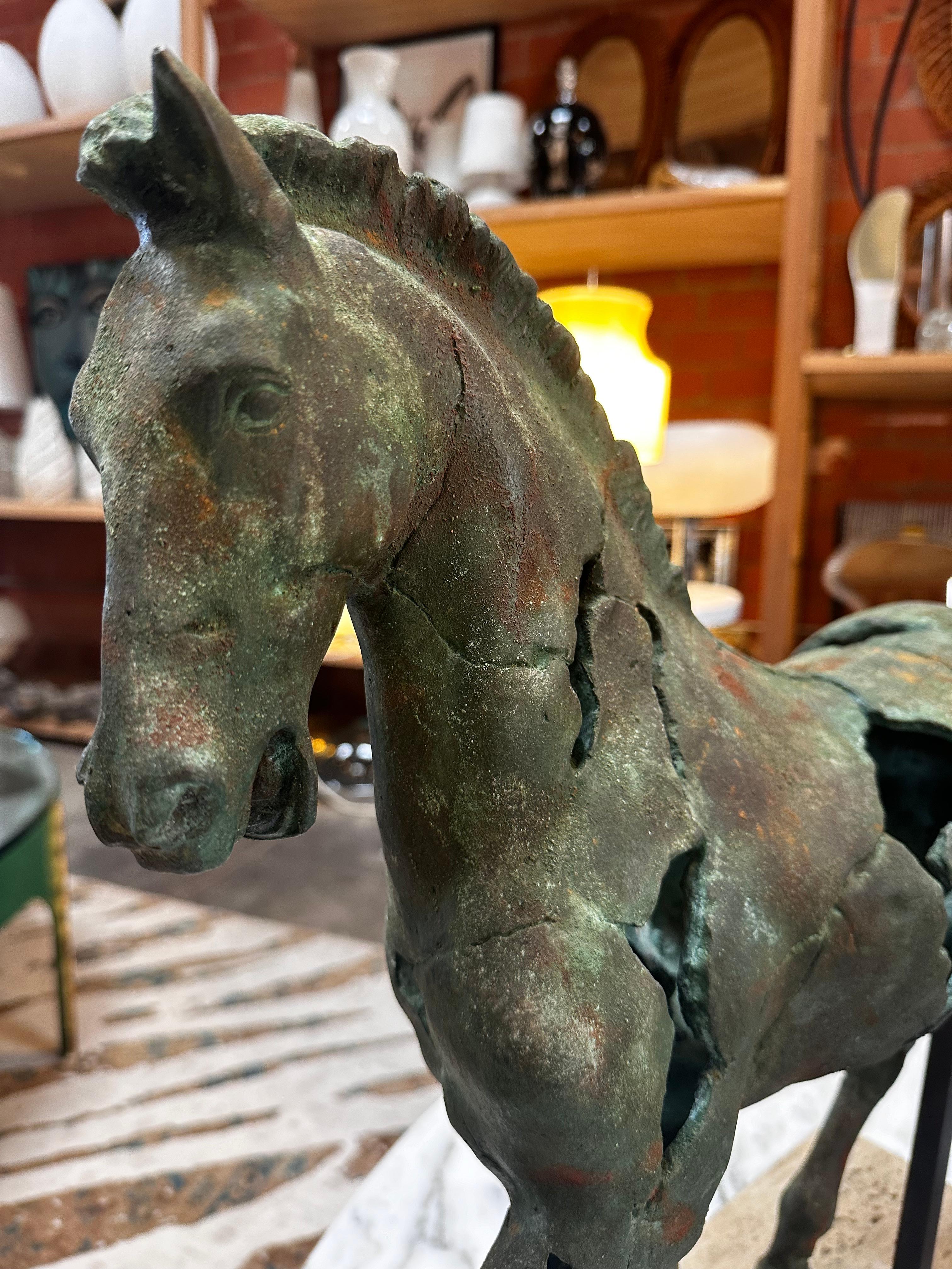 Italienische Vintage-Pferdskulptur aus Bronze, 1960er Jahre 3