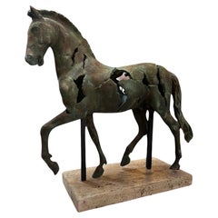 Vintage Italian Bronze Horse Sculpture 1960s