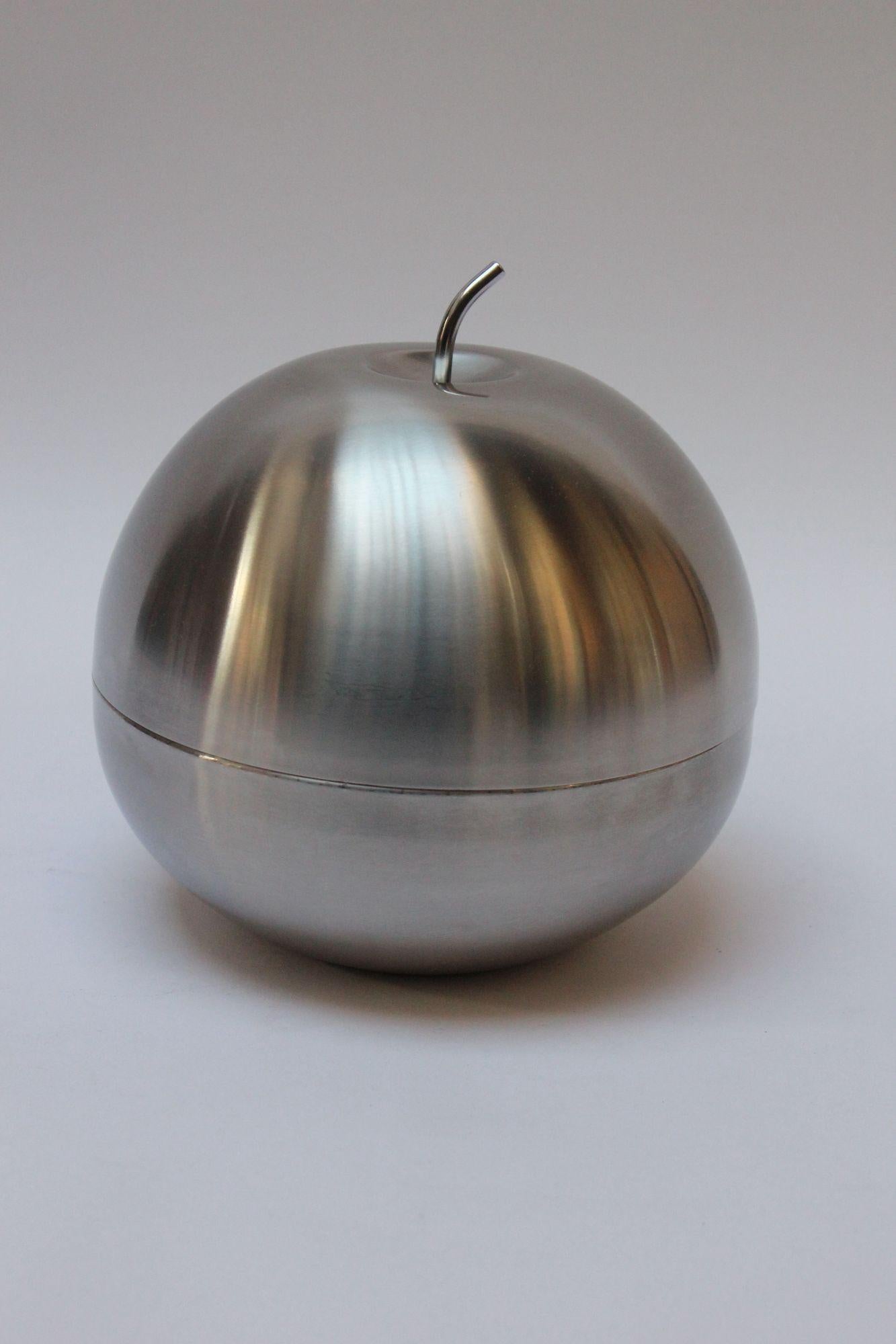 Mid-Century Modern Vintage Italian Brushed Stainless Steel 