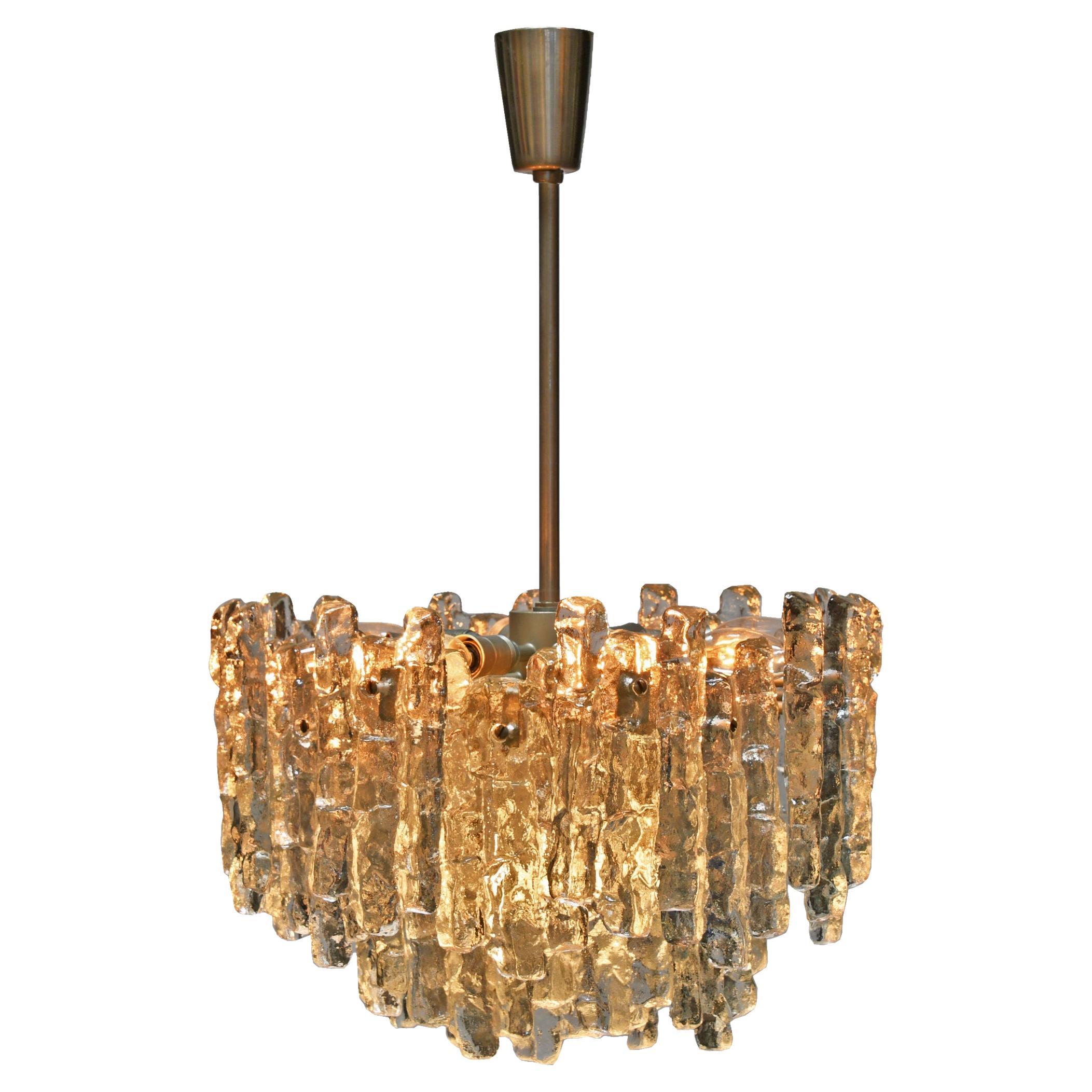 Vintage Italian Glass Brutalist Pendelleuchte - ein Modernist  Freude!