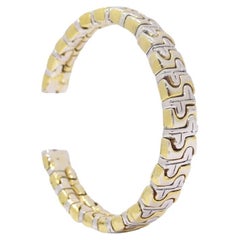 Pulsera / brazalete estilo Bulgari italiano vintage, eslabones de plata y oro