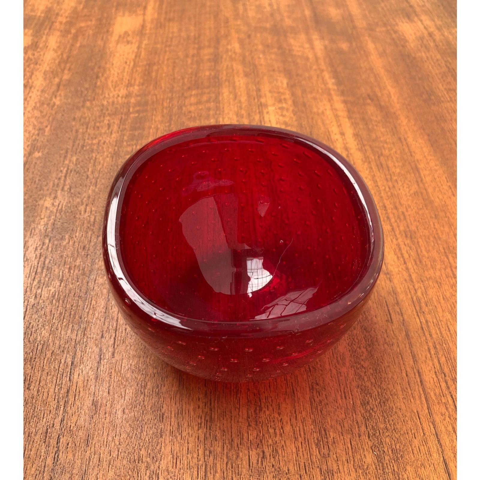 Bol à fraises italien en verre Bullicante, 1970 en vente 6