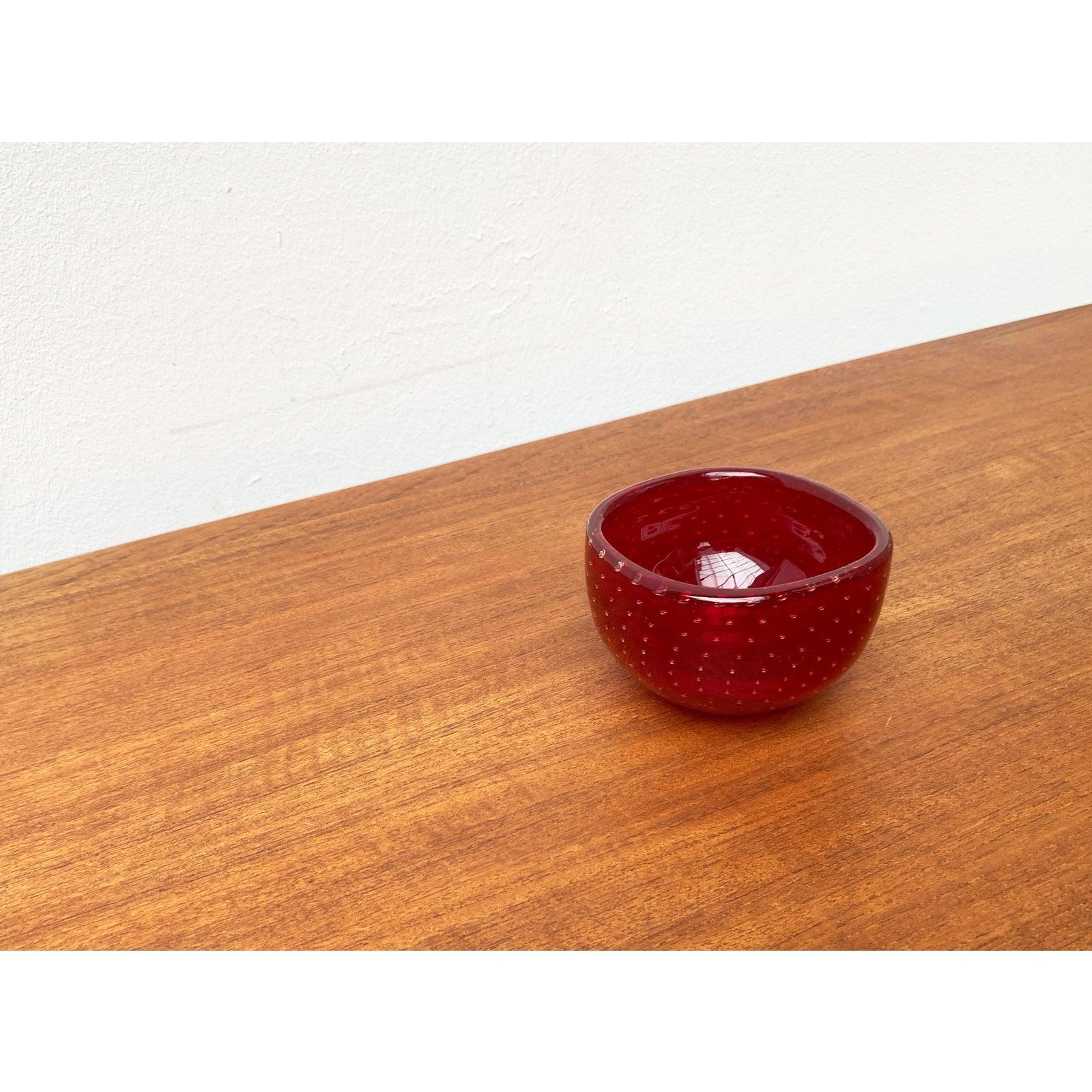 Bol à fraises italien en verre Bullicante, 1970 Excellent état - En vente à Hamburg, DE