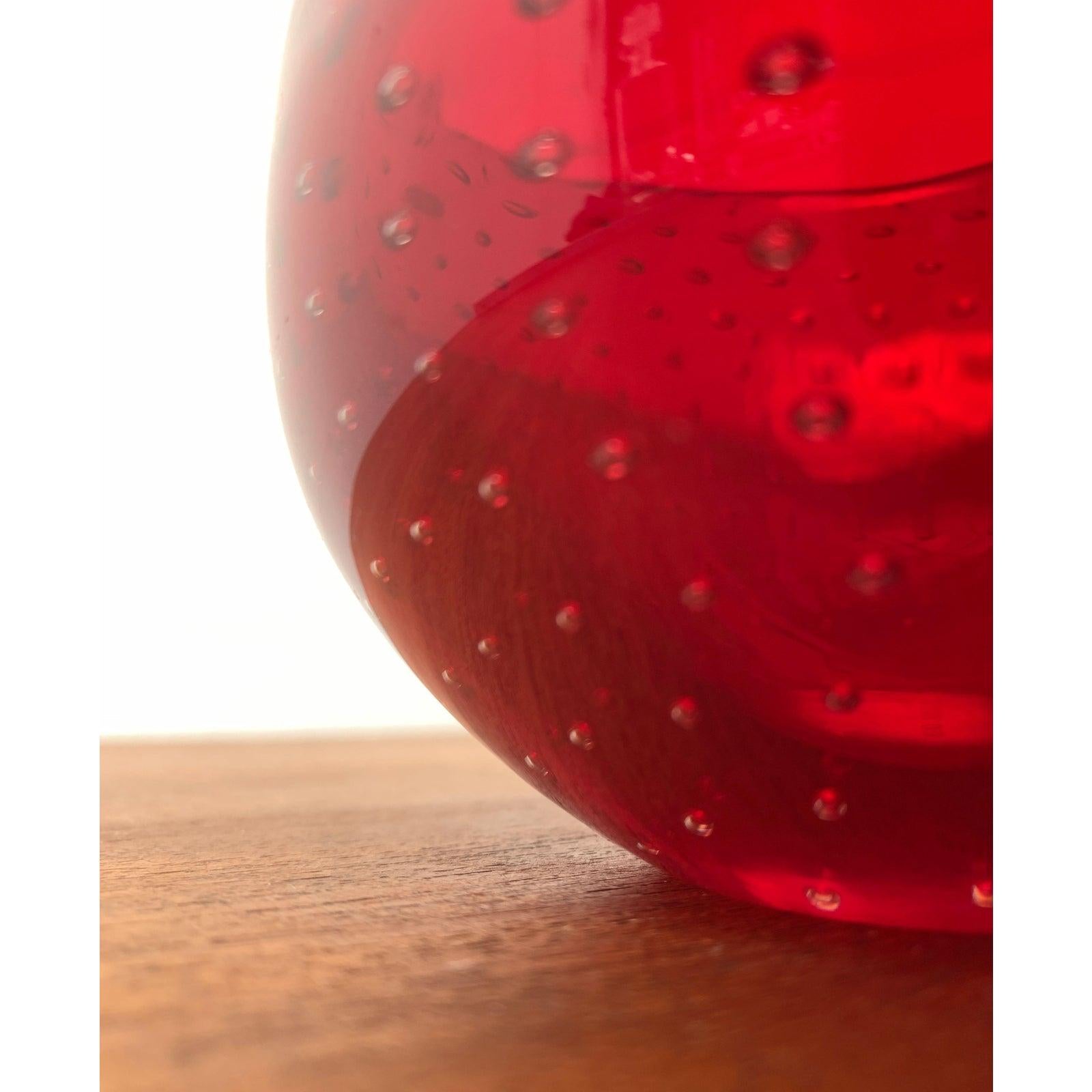 20ième siècle Bol à fraises italien en verre Bullicante, 1970 en vente