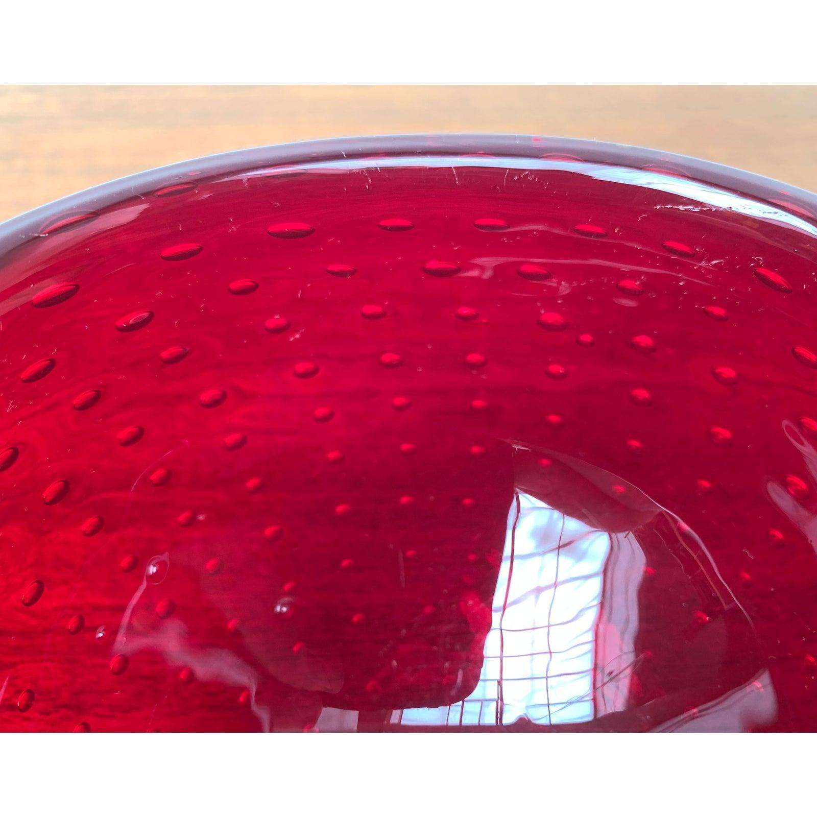 Bol à fraises italien en verre Bullicante, 1970 en vente 3