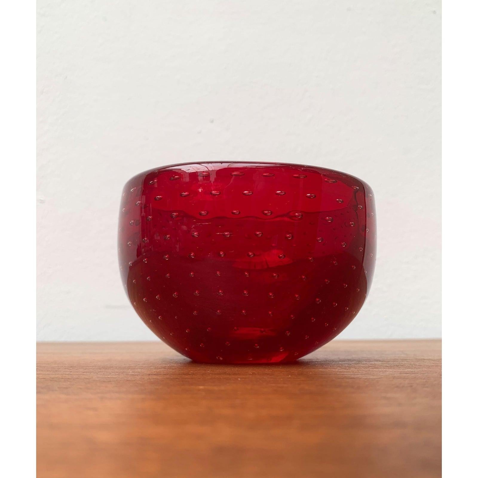 Bol à fraises italien en verre Bullicante, 1970 en vente 4