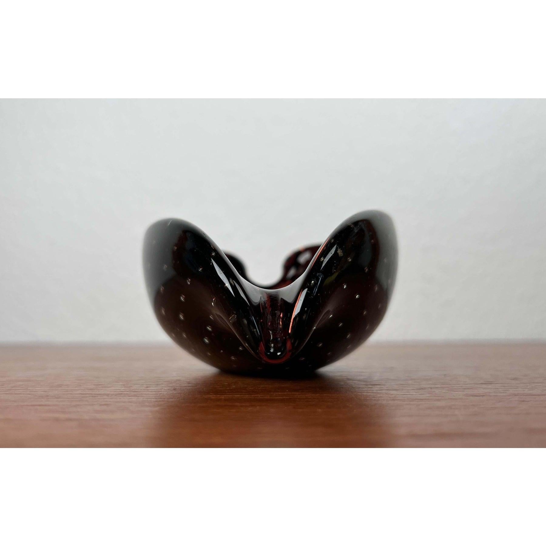 Cenicero Vintage Italian Bullicante Murano Glass, Años 70 en venta 6