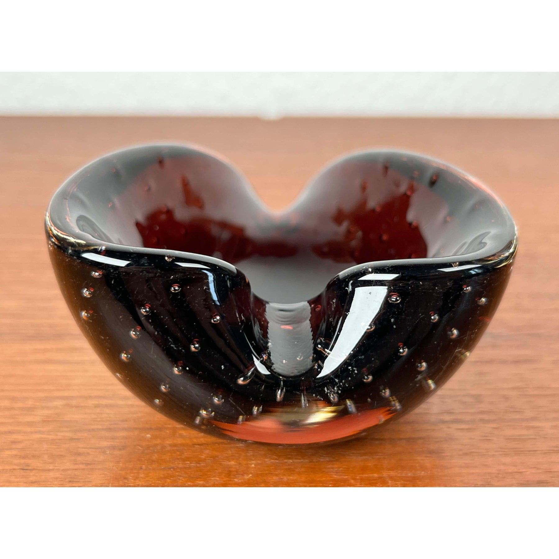 Cenicero Vintage Italian Bullicante Murano Glass, Años 70 en venta 9